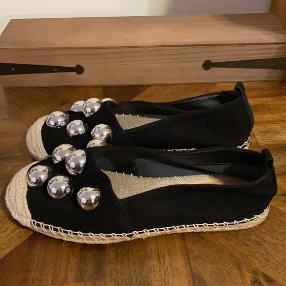 SCHUTZ Pilla Mega Studded Suede Espadrilles 6.5 - Picture 6 of 11